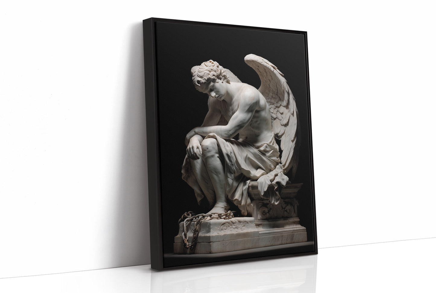 Marble Wings Against Dark Walls