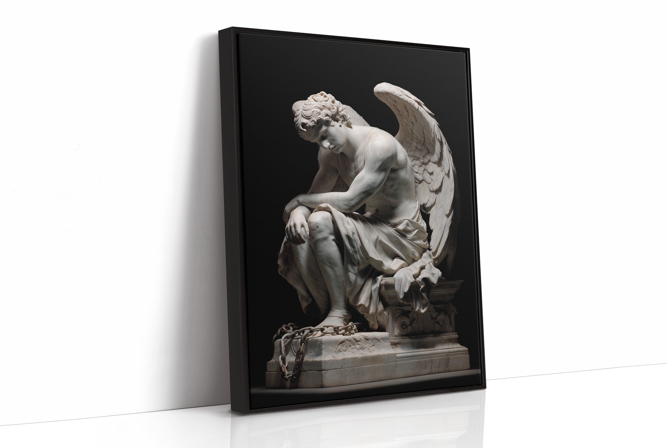 Marble Wings Against Dark Walls