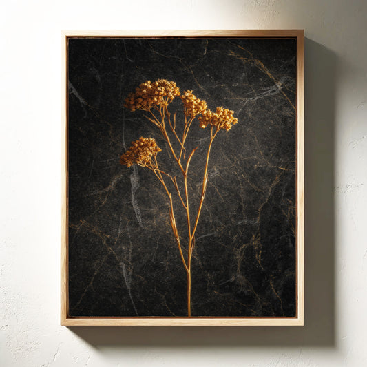 Golden Blooms Against Timeless Stone