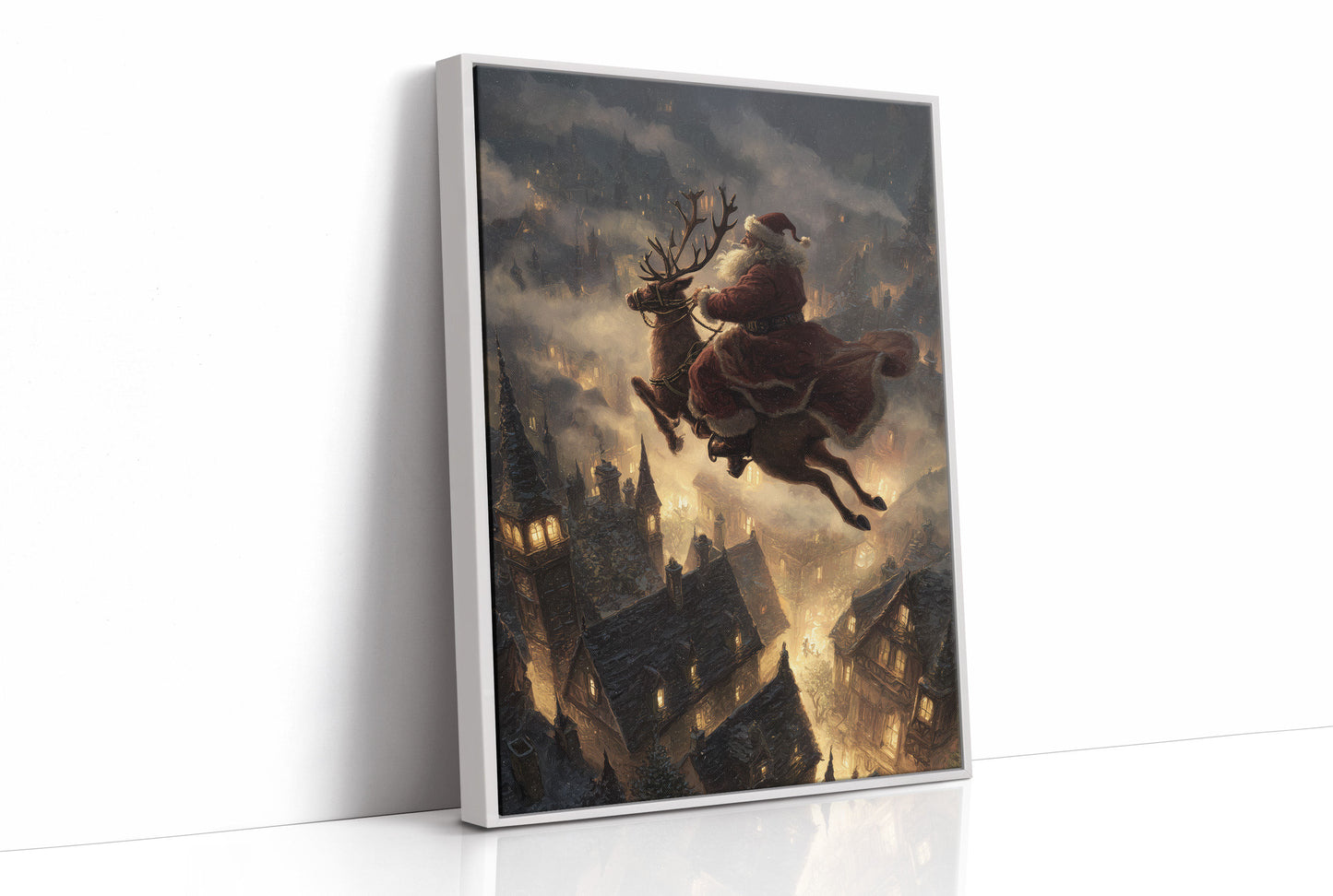 Midnight Flight Above Glowing Rooftops