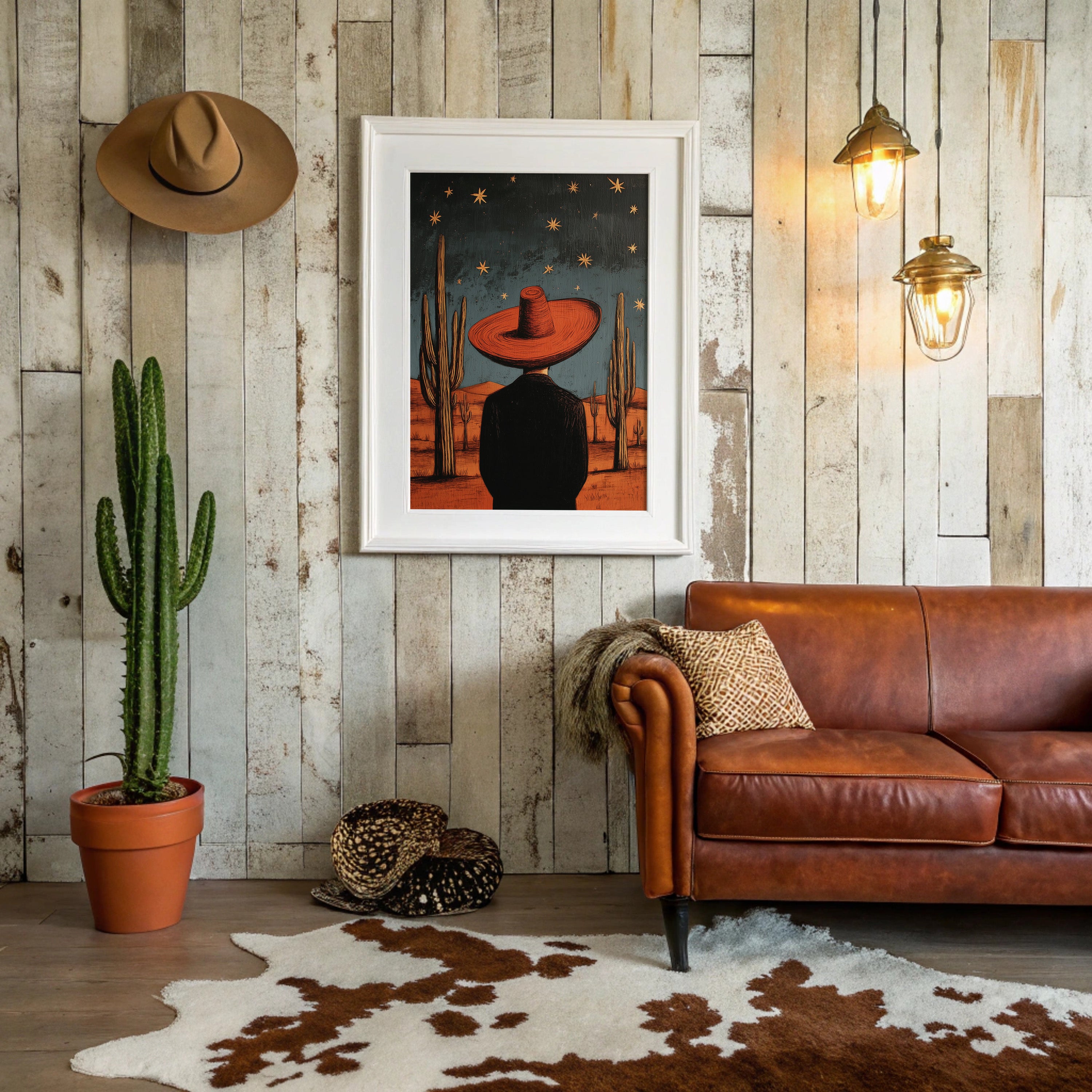 Saguaros Count Stars After Sunset