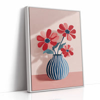 Petals in a Striped Vase