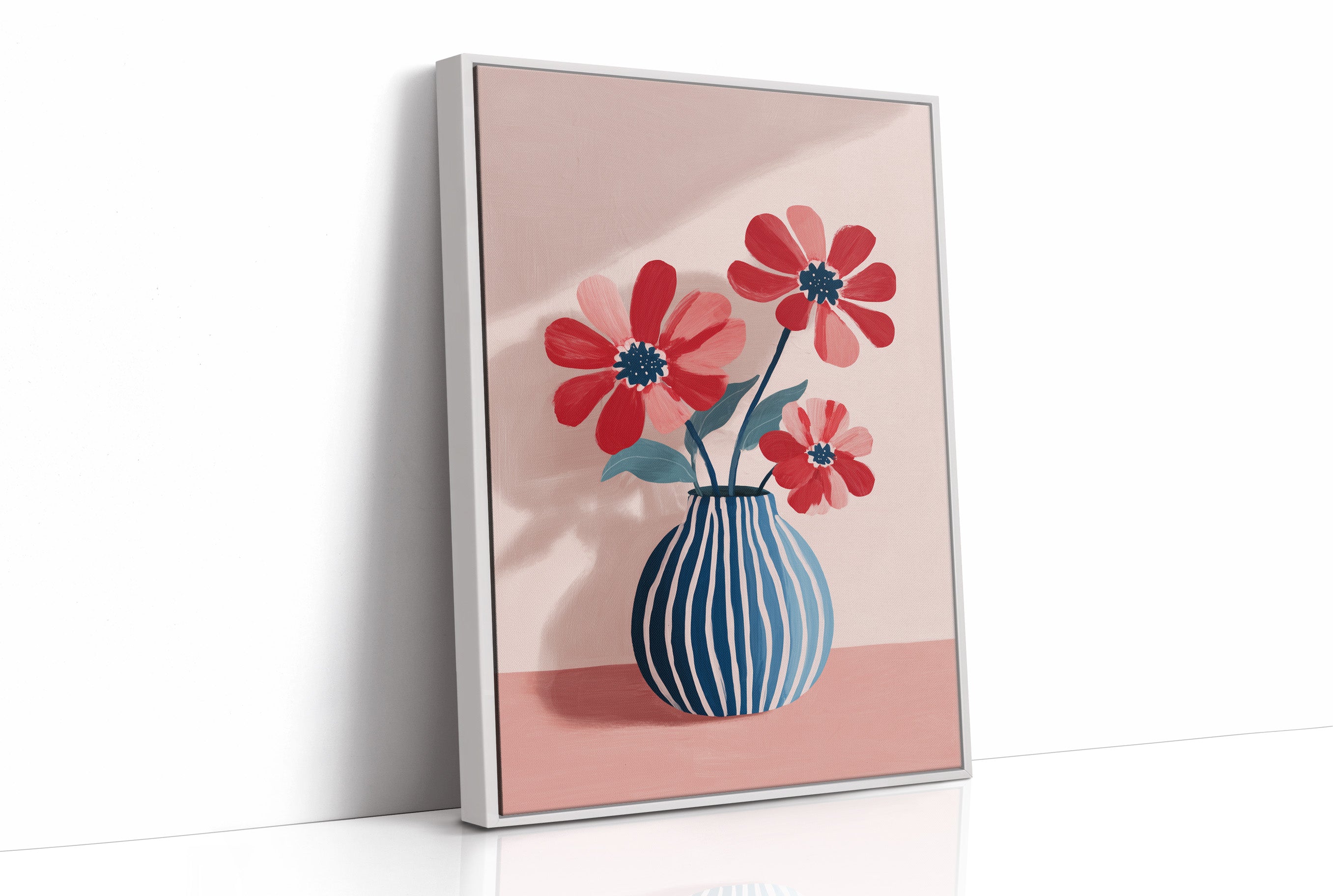 Petals in a Striped Vase