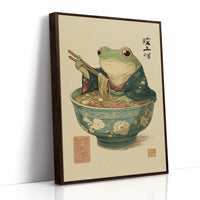 Wise Frog Savors Noodle Symphony