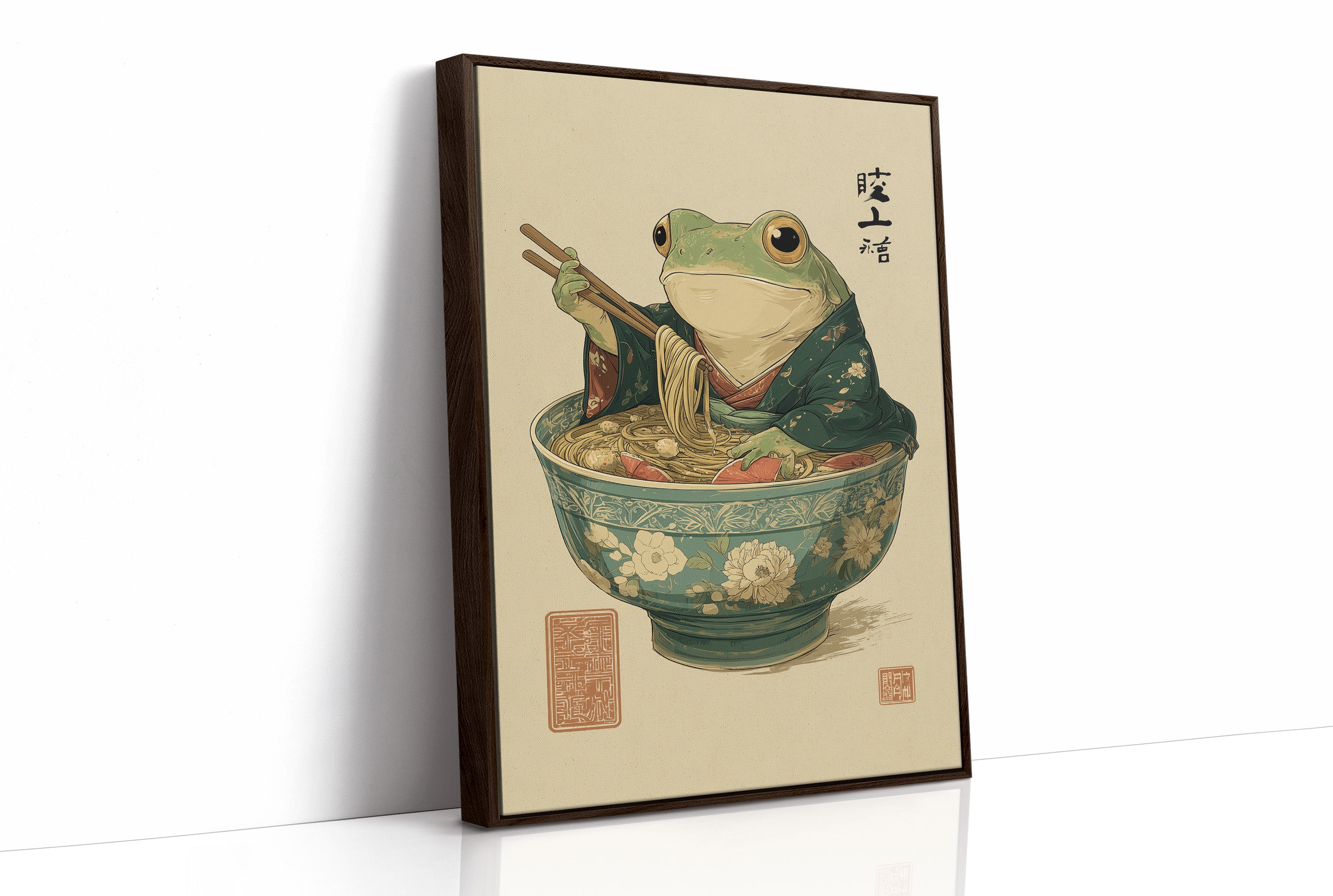 Wise Frog Savors Noodle Symphony