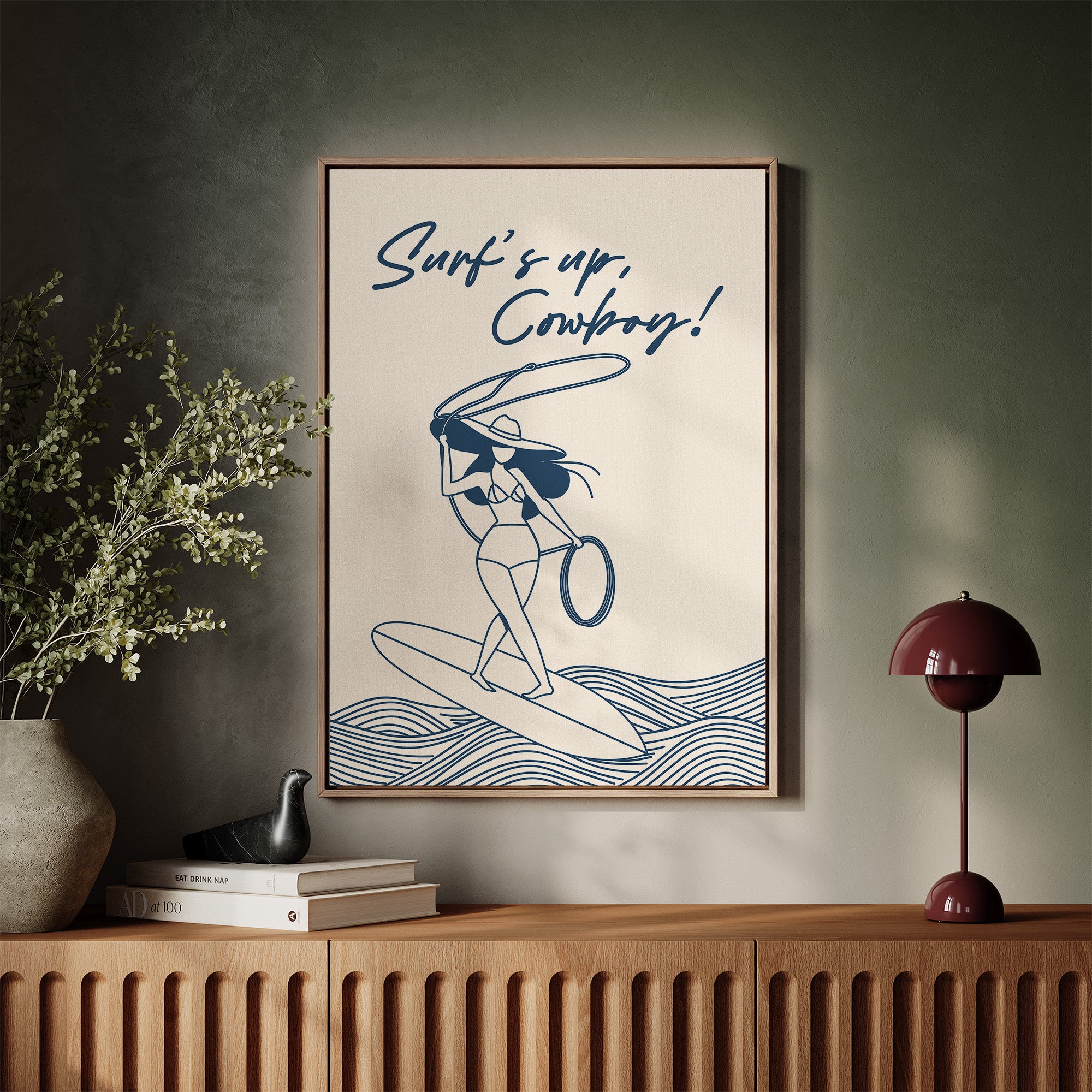 Surf’s Up Cowgirl – Western Coastal Wall Art