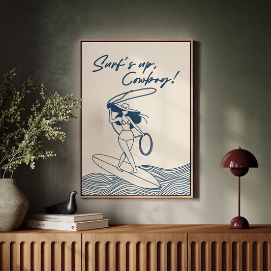 Surf’s Up Cowgirl – Western Coastal Wall Art