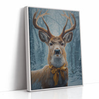 December's Stag Wears Golden Ribbon