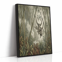Gibbons Swinging Through Bamboo