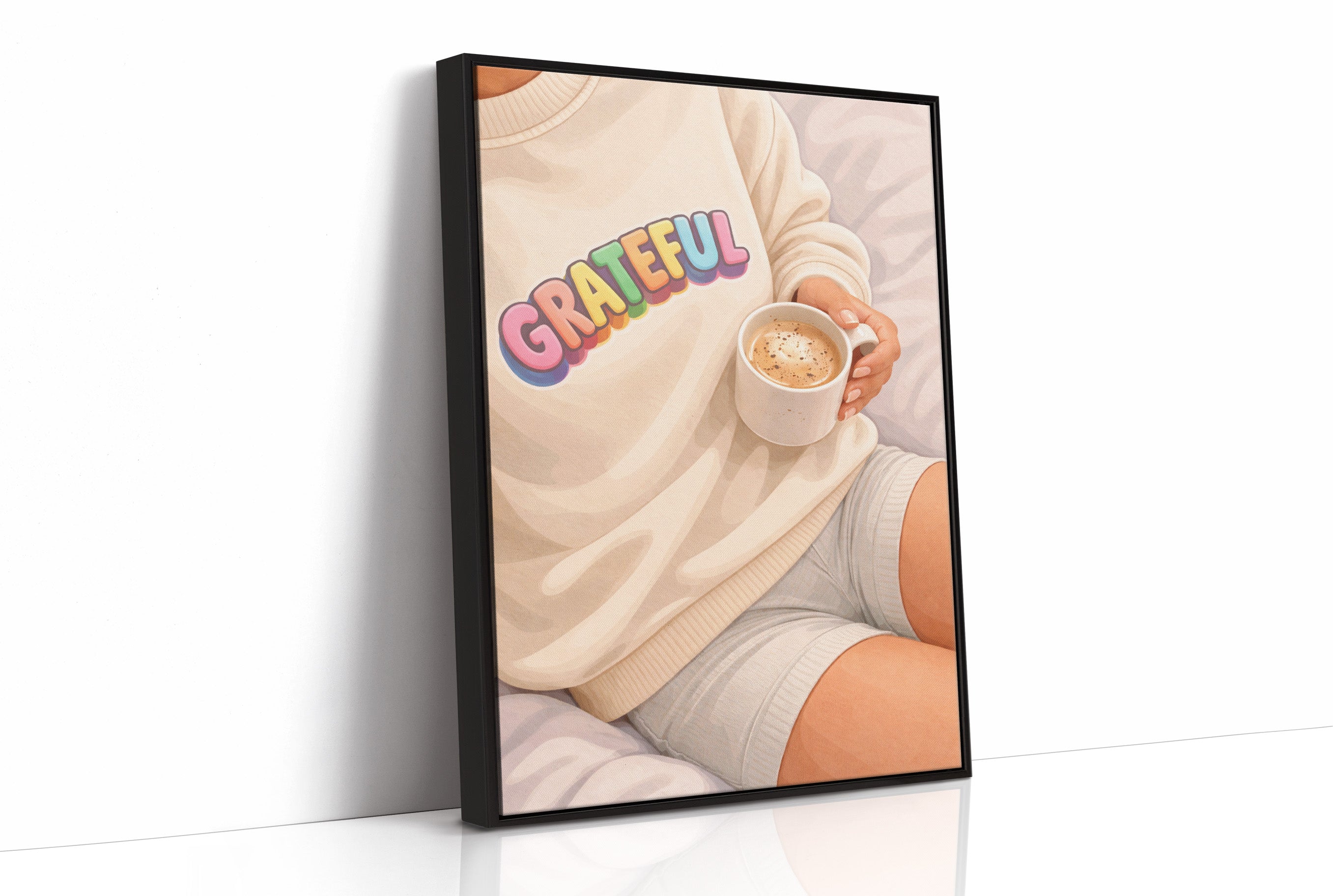 Rainbow Gratitude Embraces Morning Ritual