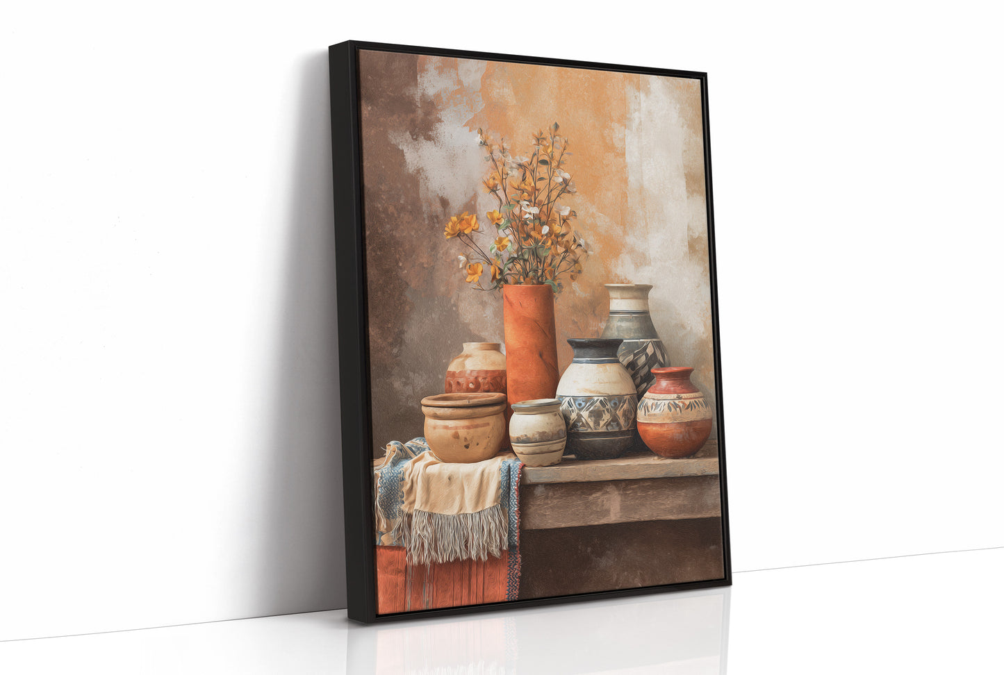 Clay Vessels Hold September's Last Blooms