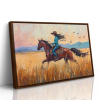 Cowgirl Ride at Sunset Plains