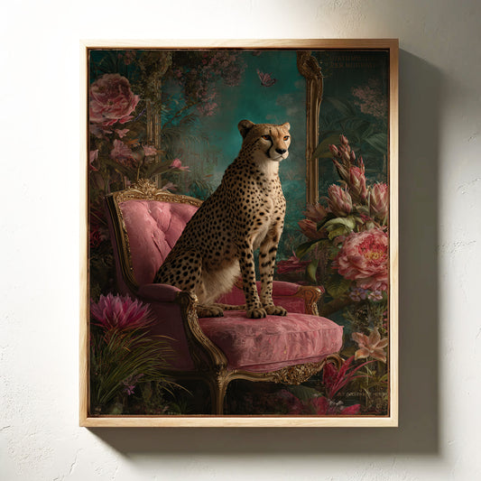 Regal Gaze Amidst Floral Splendor