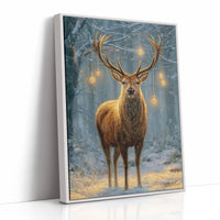 Stag Beneath December's Golden Lights