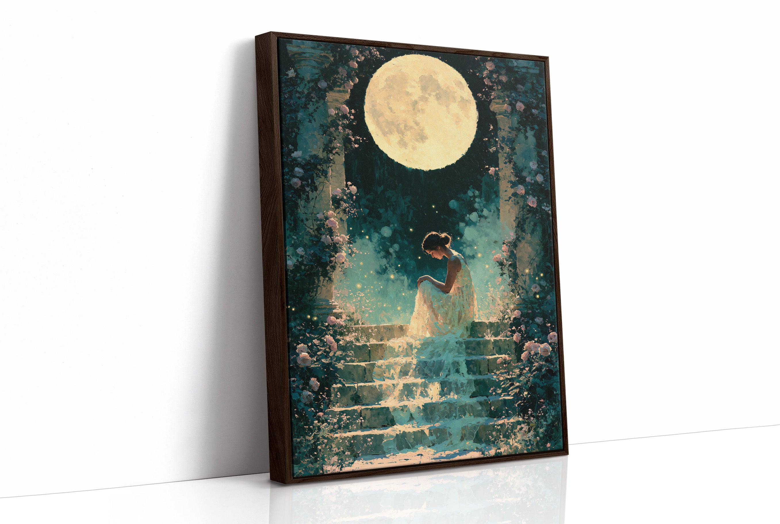 Moonlit Rose Garden Steps