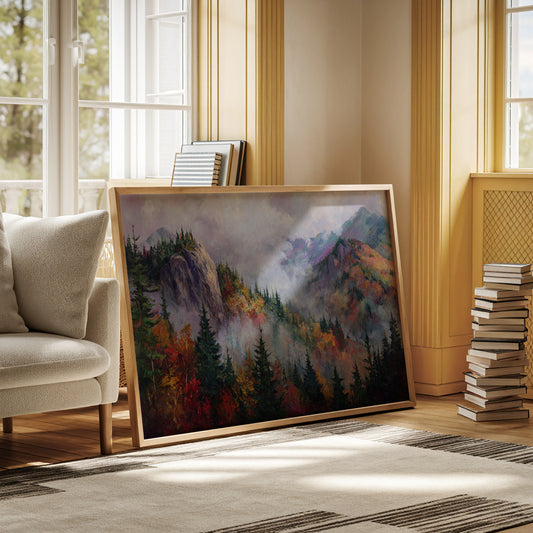 Autumn Mists Crown Mountain Peaks