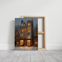 Bookshop Glows Through Winter Evening