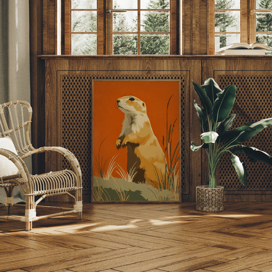 Prairie Dog Watches Autumn Unfold