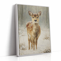 December Fawn Meets Morning Snow