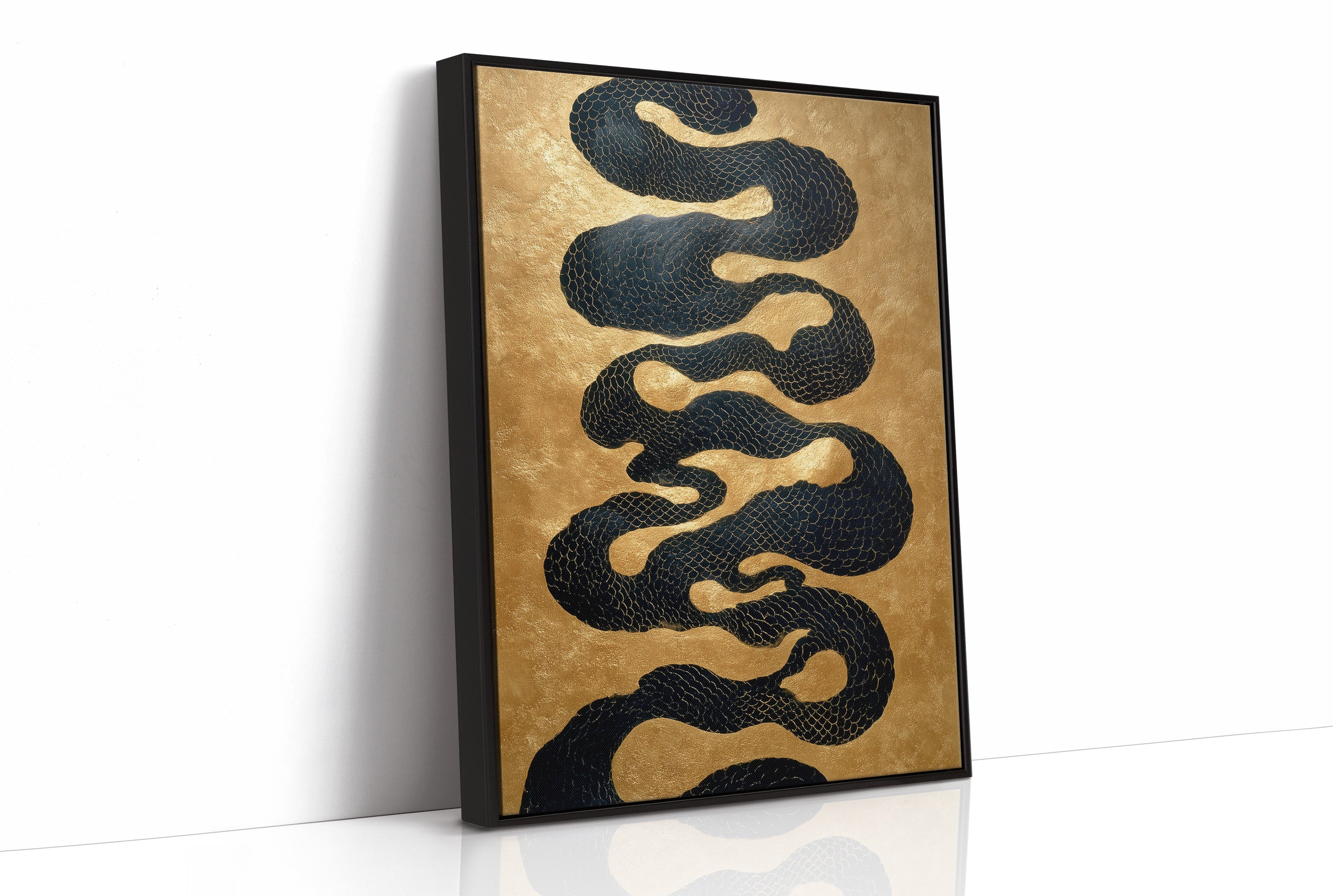 Serpentine Scales Dance In Gold