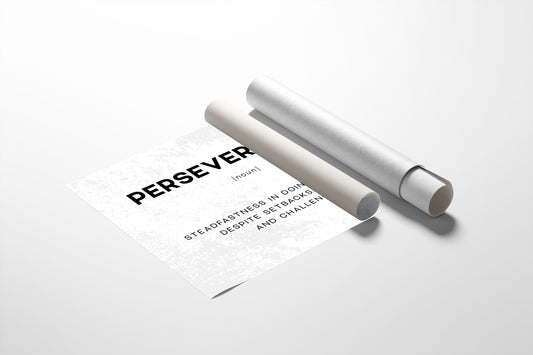 Perseverance Definition Canvas Art | Bold Motivational Typography Print for Home Office, Gym or Entrepreneur Décor