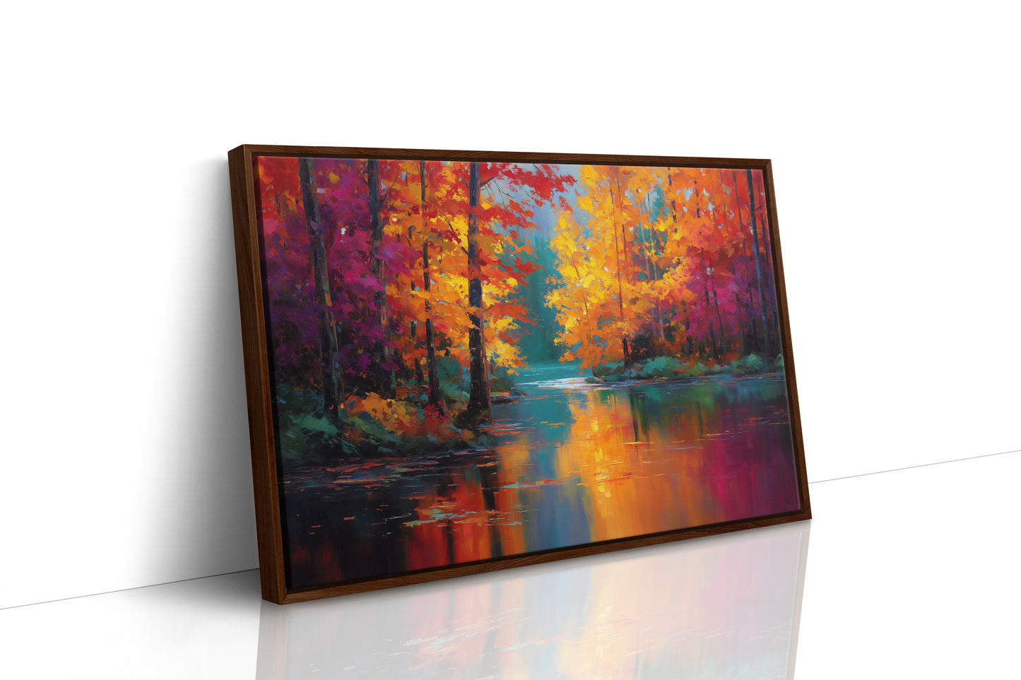 Crimson Symphony Along Tranquil Waters