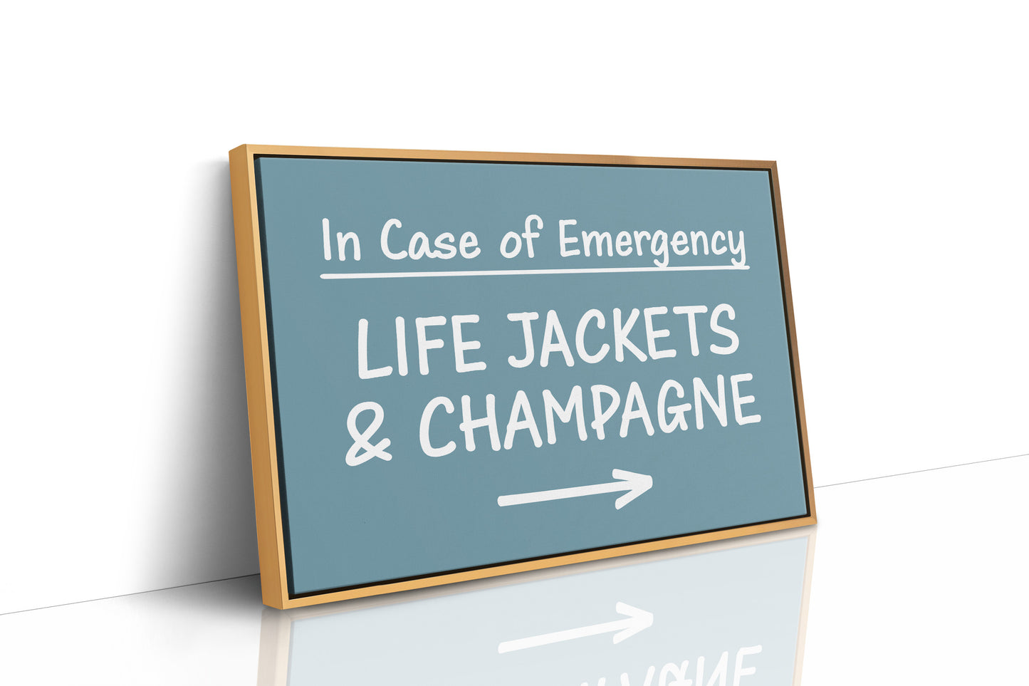 Life Jackets & Champagne Sign