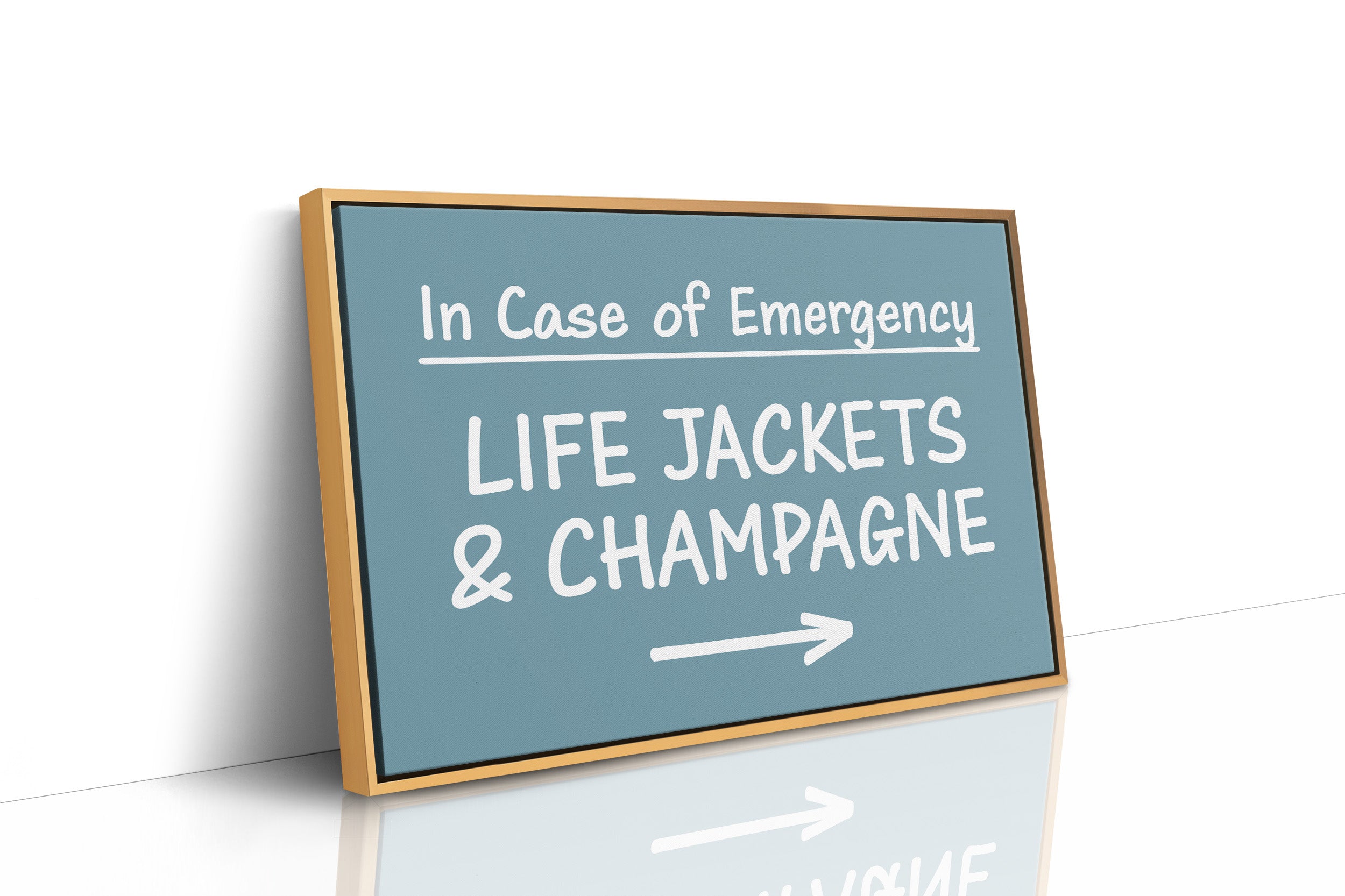 Life Jackets & Champagne Sign