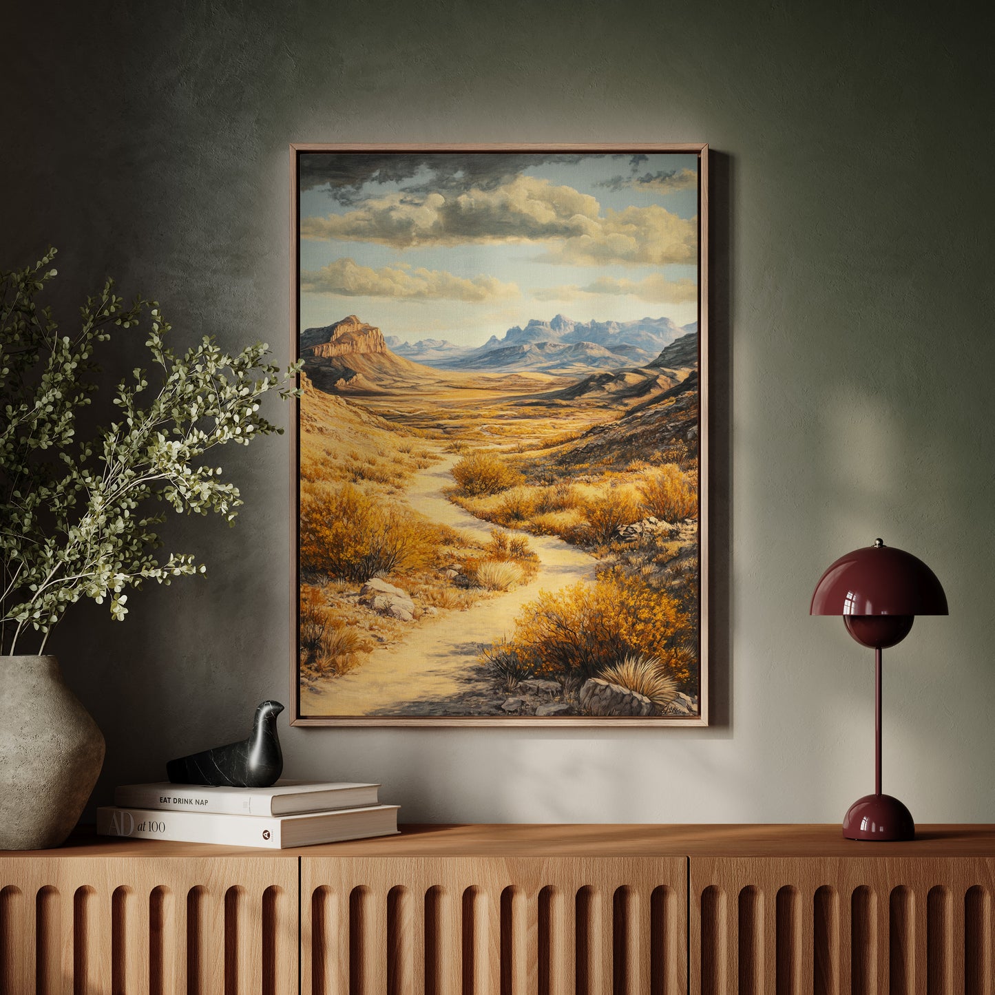 Winding Trail Through Golden Desert