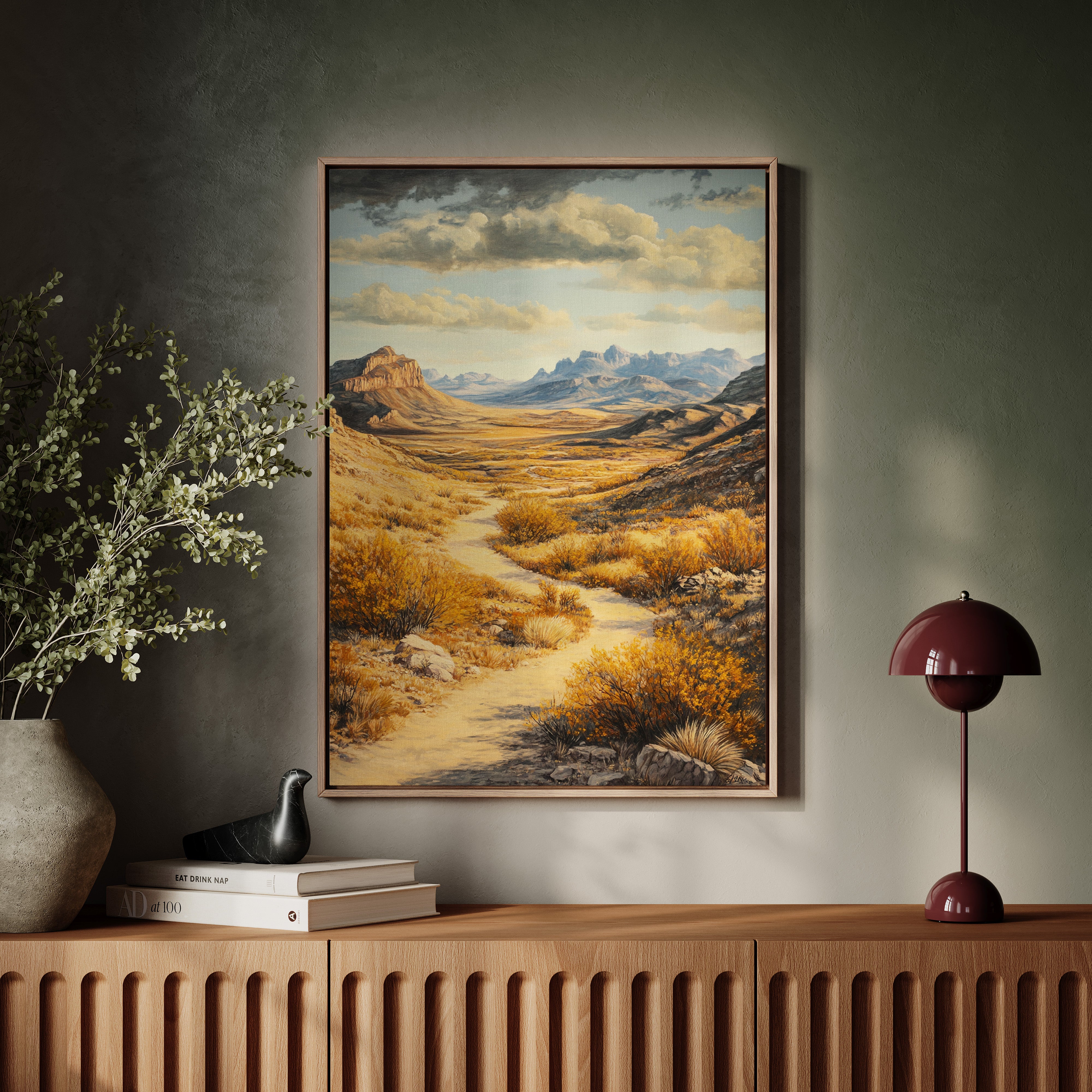 Winding Trail Through Golden Desert