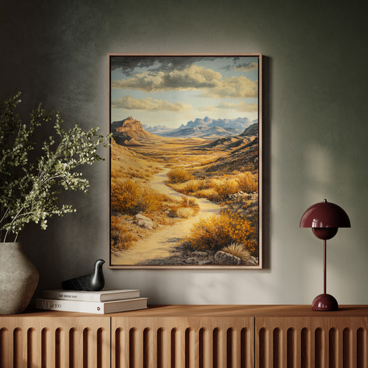 Winding Trail Through Golden Desert