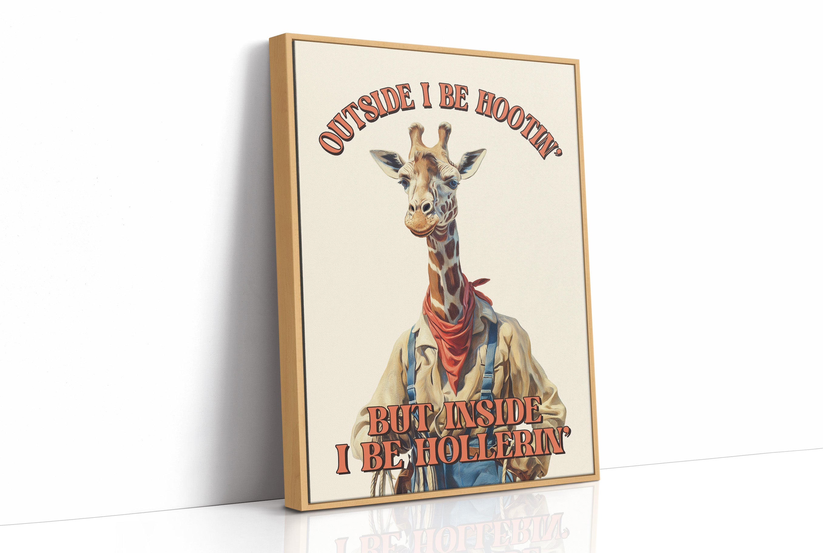 Outside I Be Hootin Giraffe Humor