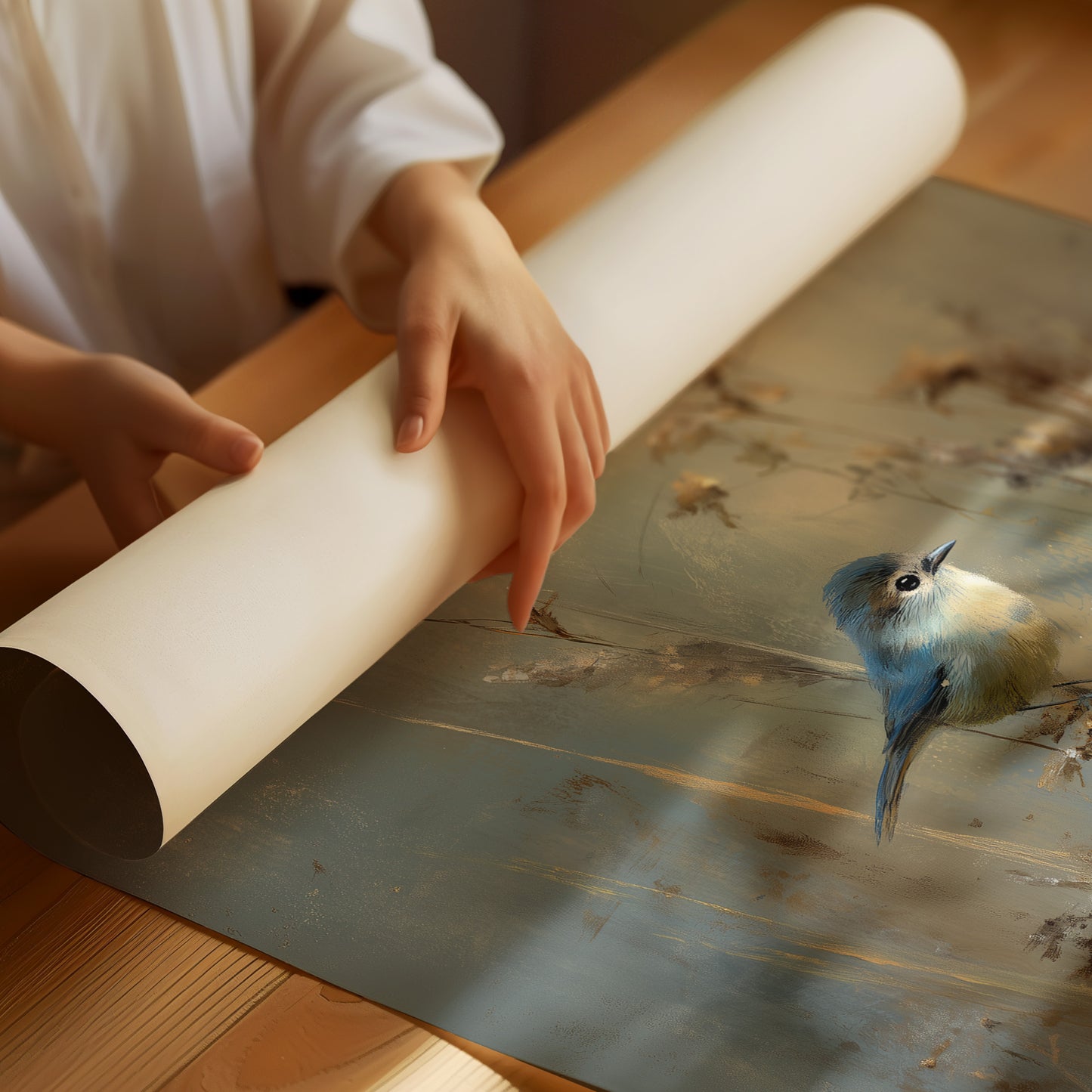 Blue Singer Among Autumn Reeds