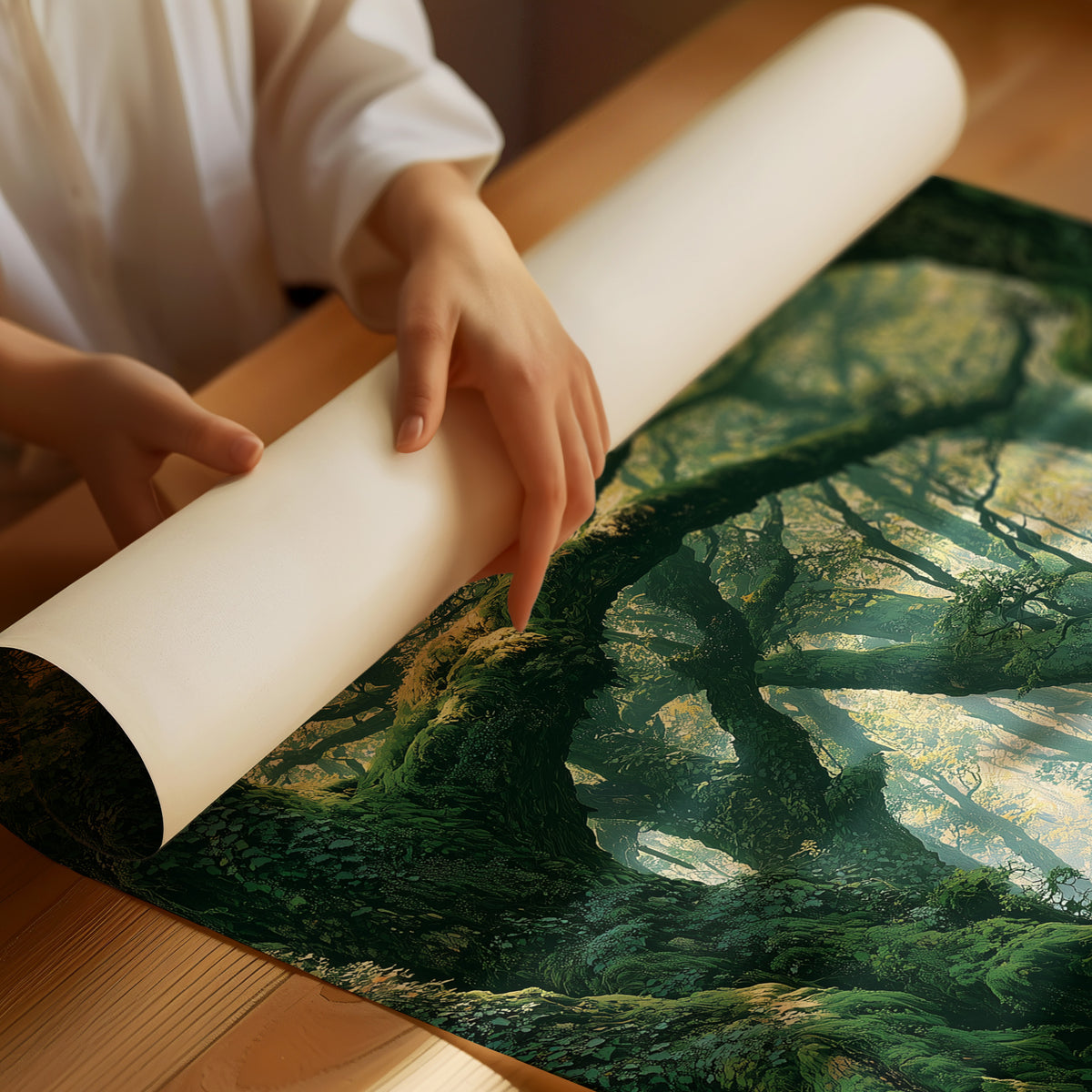 The Mossy Archway — Ancient Forest Path Painting
