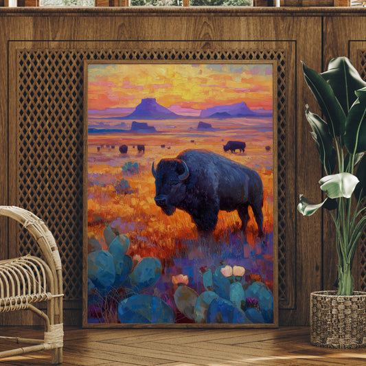 Prairie Bison Paint Golden Hours