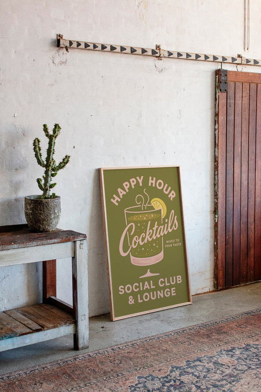 Happy Hour Cocktails Lounge Print