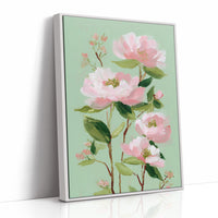 Blush Blooms on Mint
