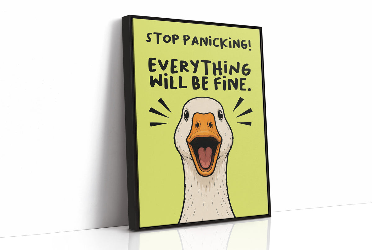 Stop Panicking! Goose Close-Up Comic Print