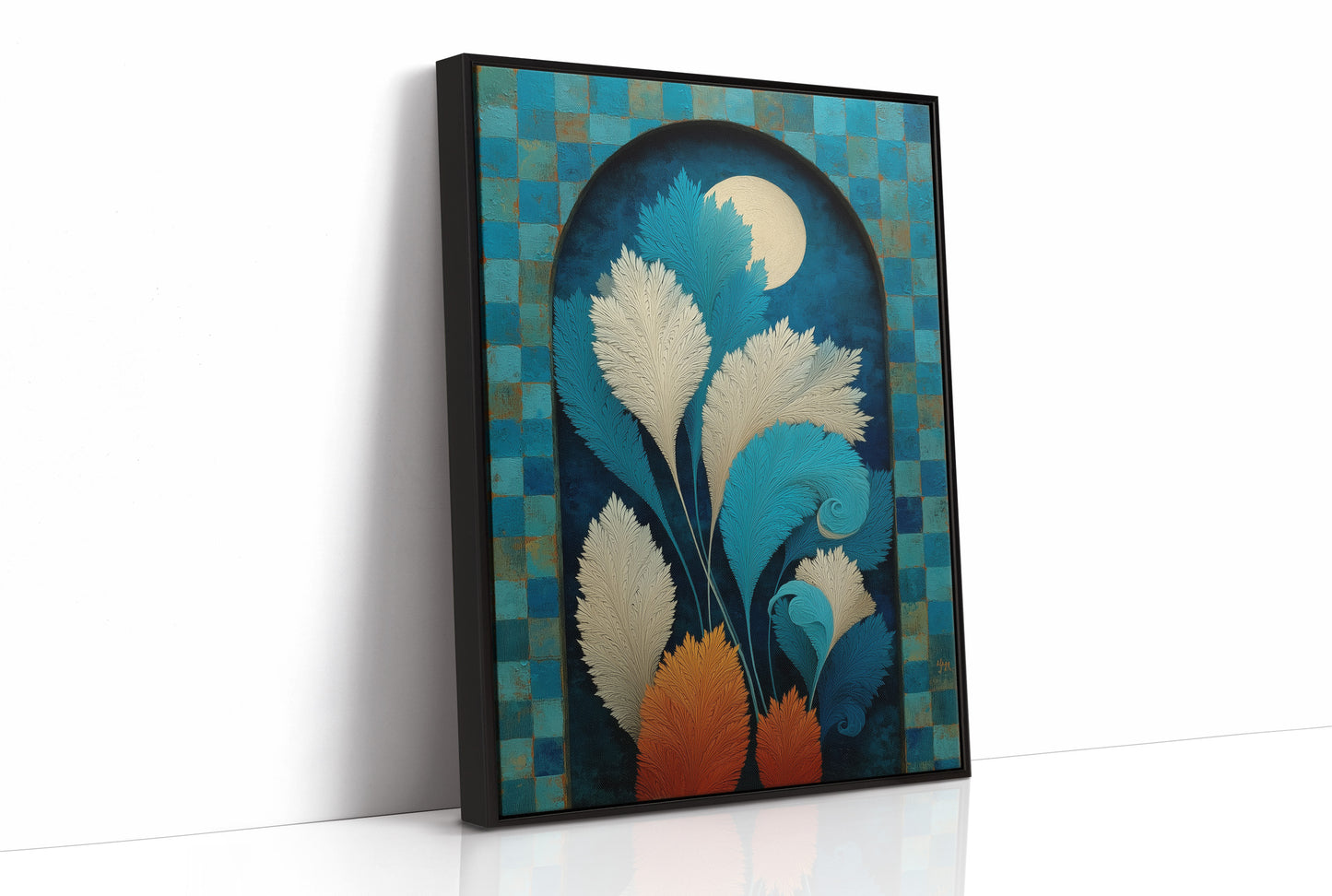 Moonlit Feathers Dance In Turquoise