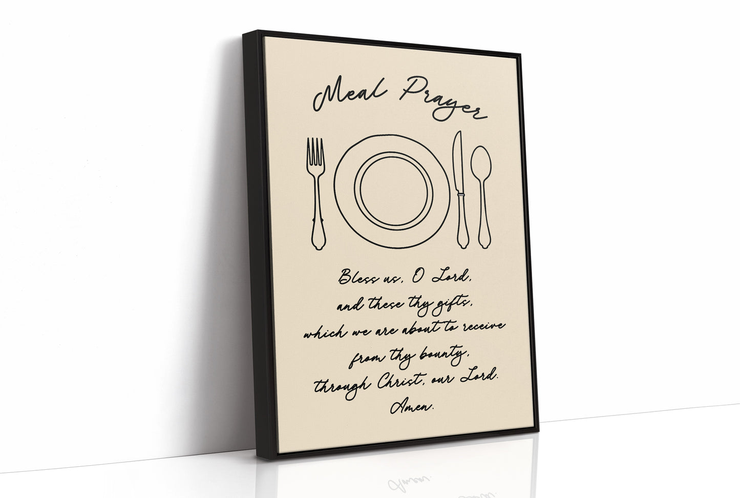 Meal Prayer — Bless Us O Lord Line Art Print