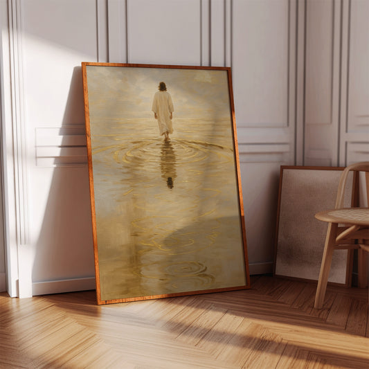 Golden Light Jesus Walking on Water