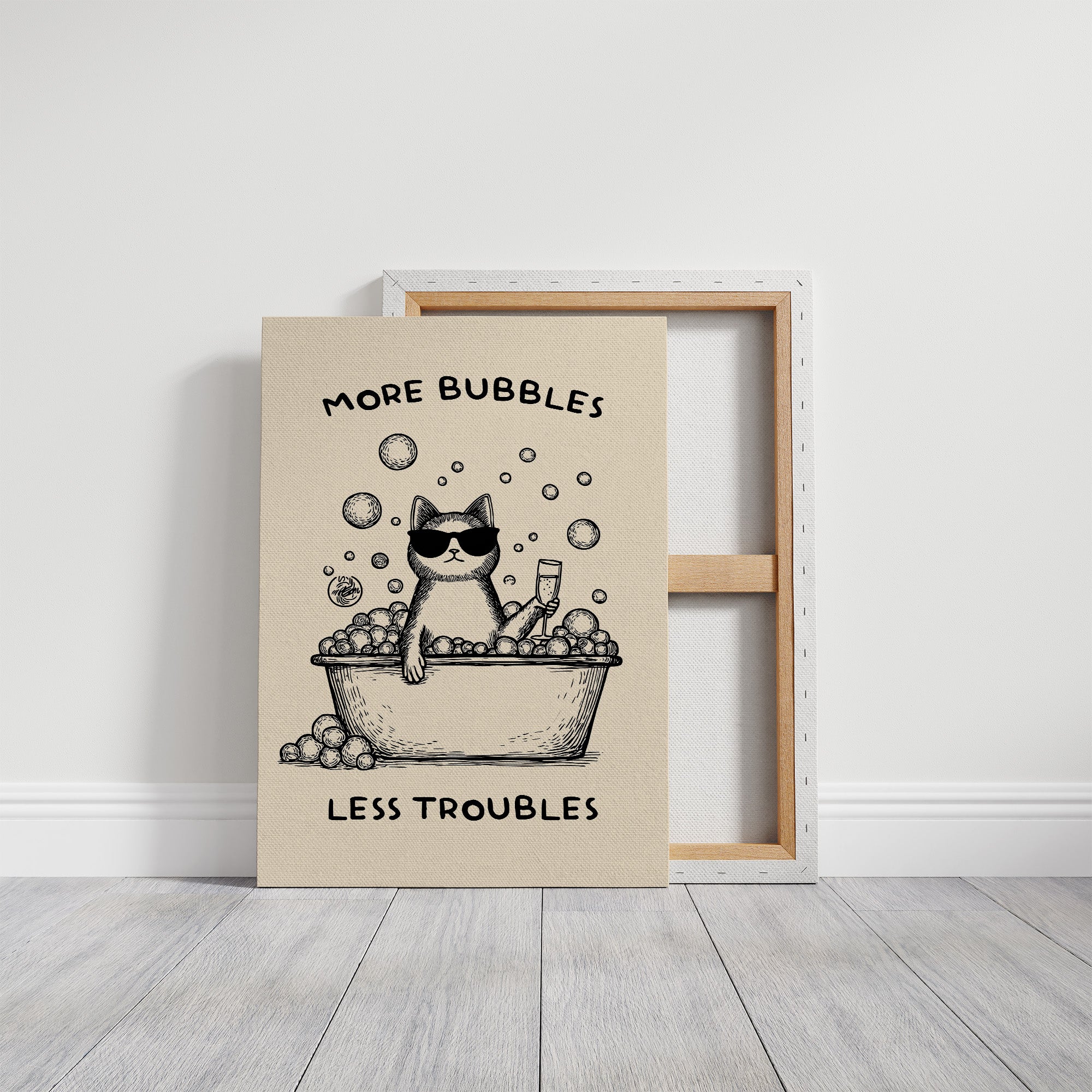 Feline Luxury: Champagne Bath Indulgence