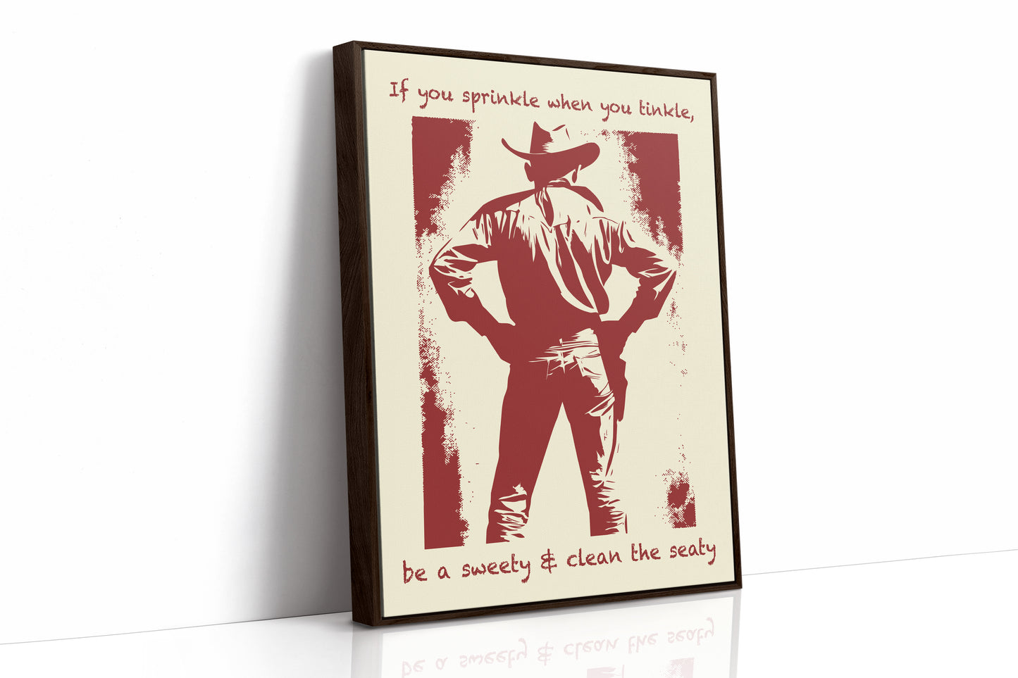 Cowboy Bathroom Reminder, Bold Print