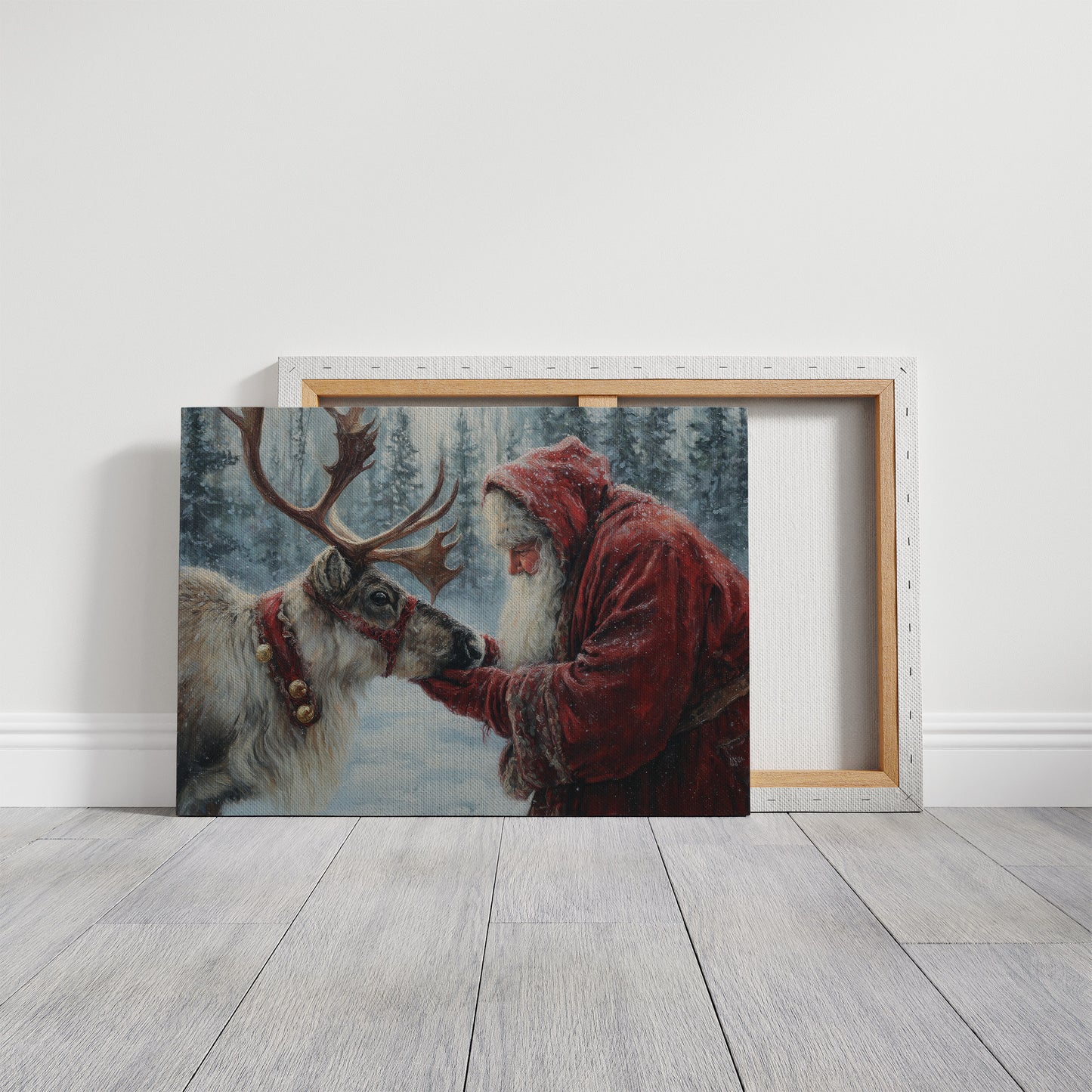 Reindeer Meets Winter's Gentle Friend