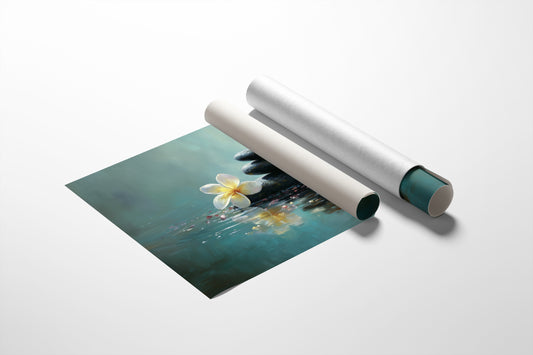 Plumeria Floats On Turquoise Waters