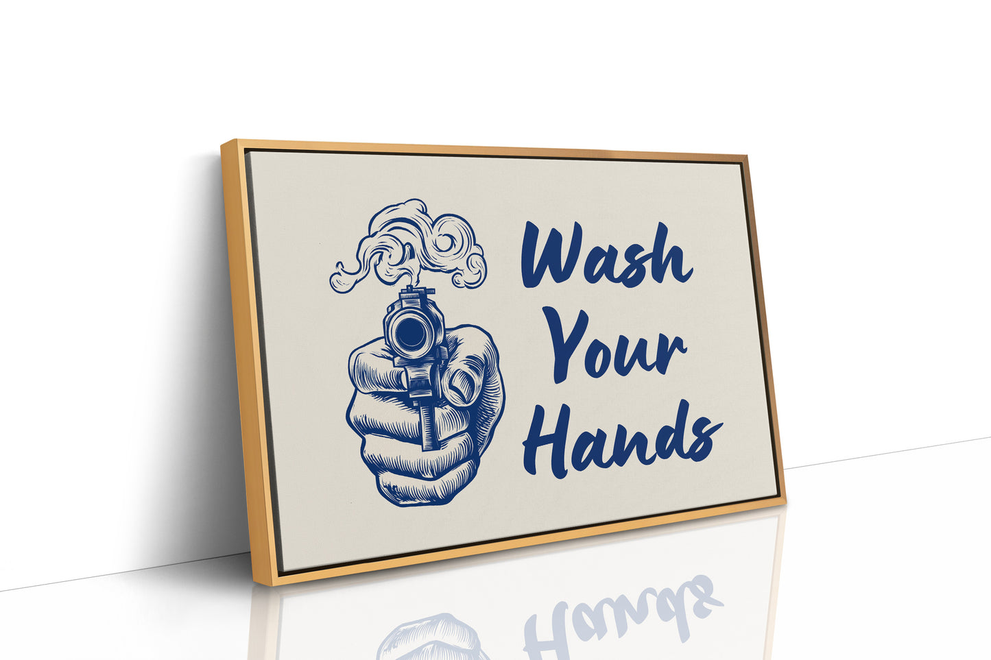 Wash Your Hands Vintage Bathroom Wall Art