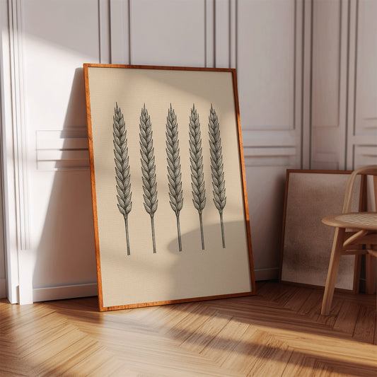 Five Loaves Botanical Wheat Illustration