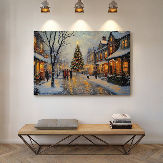 Snow Falls On Christmas Square