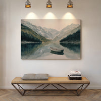 Lone Boat Mirrors Mountain Peace