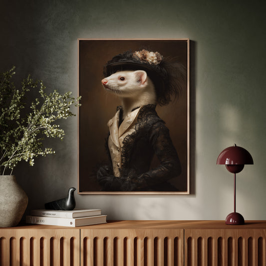 Dapper Ferret in Elegant Attire